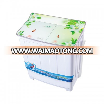 7.8 kgs top loading twin tub blue flower glass cover washing machine